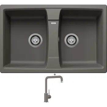 Granitový dřez Granitový dřez SET Blanco LEXA 8 šedá vulkán 527281 + Blanco MILI šedá vulkán 527460