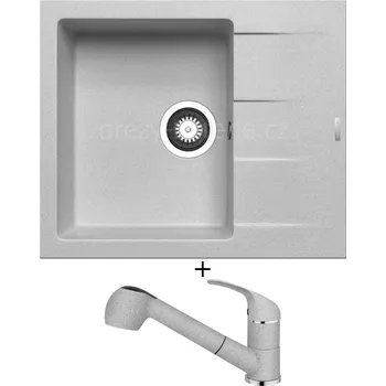 Granitový dřez Granitový dřez SET Pyramis ATHLOS (59x50) 1B 1D šedá + Pyramis FIDO šedá