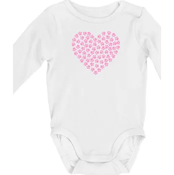 Kojenecké oblečení Psí láska - Body kojenecké s dlouhým rukávem - Dlouhý r. do 3 měs ( Bílá )