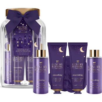 Kosmetická sada Grace Cole Levandule dárková sada péče o tělo ve skleněné karafě 5 ks