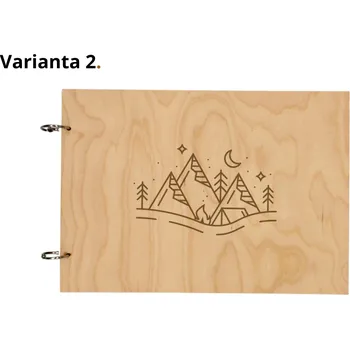 Fotoalbum Dřevěné Fotoalbum na Šířku A4 Motiv Hory Výběr Variant Varianta: Varianta 2