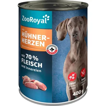Krmivo pro psa ZooRoyal s drůbežími srdci 6 × 400 g
