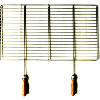 Grilovací rošt Grilovací rošt - NEREZ - 68 x 38 cm, dřevěná rukojeť