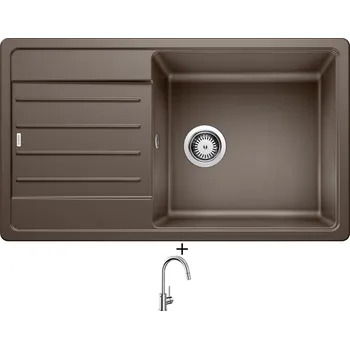 Kuchyňský dřez Granitový dřez SET BLANCO LEGRA XL 6 S kávová 523331 + Blanco MIDA-S chrom 521454