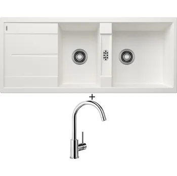 Granitový dřez Granitový dřez SET Blanco METRA 8 S bílá 513064 + Blanco MIDA chrom 517742