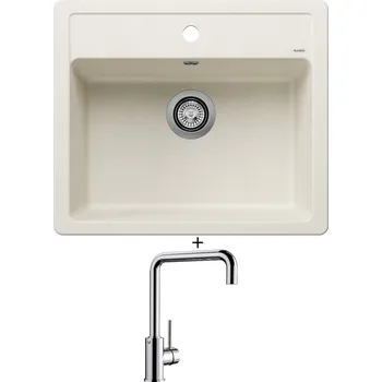 Kuchyňský dřez Granitový dřez SET Blanco LEGRA 6 bílá soft 527086 + Blanco MILI chrom 519413