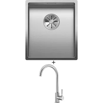 Nerezový dřez Nerezový dřez SET Blanco CLARON 340-IF nerez Durinox 523388 + Deante LIMA BBM F62M nerez