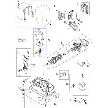 Pohon brány Nice PMD1088R02.4610 náhradní šnek pohonu Nice ROBUS600/ ROBUS600P