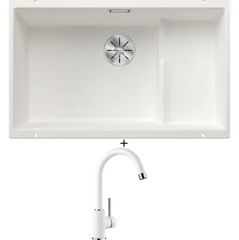 Granitový dřez Dřez pod desku SET Blanco SUBLINE 700 U Level bílá 523542 + Blanco MIDA bílá 519418