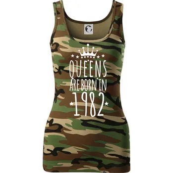 Queens are born in 1982 - Dámské Maskáčové tílko - L ( Hnědý maskáč )