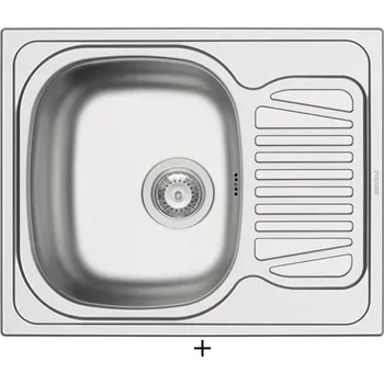 Nerezový dřez Nerezový dřez SET Pyramis SPARTA (62x50) 1B 1D nerez dekor + Pyramis SILVIO chrom