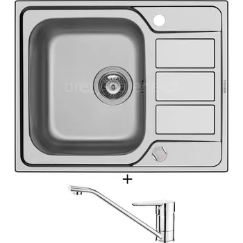 Nerezový dřez Nerezový dřez SET Pyramis ATHENA (62x50) 1B 1D nerez + Deante CORIO BFC 060M chrom