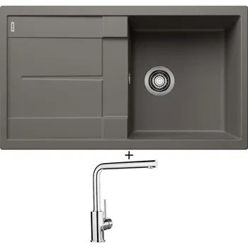 Granitový dřez Granitový dřez SET Blanco METRA 5 S šedá vulkán 527293 + Blanco MILA chrom 519414