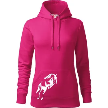 Dámská mikina Kůň na zadních - Mikina dámská Cape s kapucí - 2XL ( Purpurová )