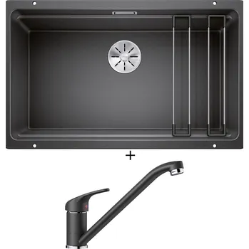 Granitový dřez Dřez pod desku SET Blanco ETAGON 700-U antracit 525167 + Blanco DARAS antracit 517721