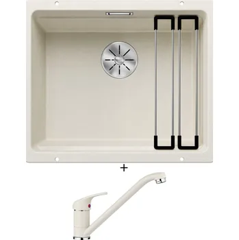 Granitový dřez Dřez pod desku SET Blanco ETAGON 500-U bílá soft 527075 + Blanco DARAS bílá soft 526935