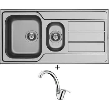 Nerezový dřez Nerezový dřez SET Pyramis ATHENA EXTRA (100x50) 1 1/2B 1D nerez + Pyramis OSSIA chrom