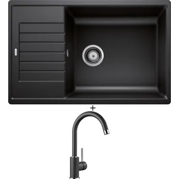 Kuchyňský dřez Granitový dřez SET Blanco ZIA XL 6 S Compact antracit 523273 + Blanco MIDA antracit 519415