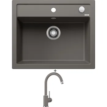 Granitový dřez Granitový dřez SET Blanco DALAGO 6 šedá vulkán s excentrem 527246 + Blanco MIDA šedá vulkán 526965