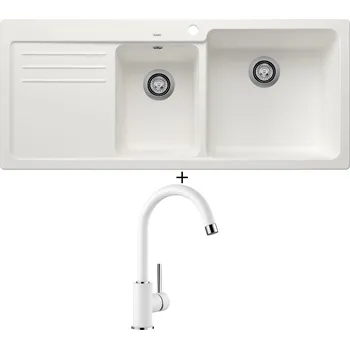 Granitový dřez Granitový dřez SET Blanco NAYA 8 S bílá 525783 + Blanco MIDA bílá 519418