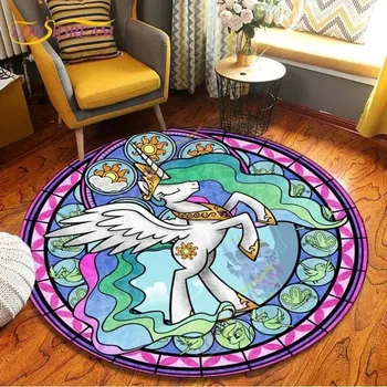 Koberec Kulatý koberec s motivem jednorožce - 8,120 cm