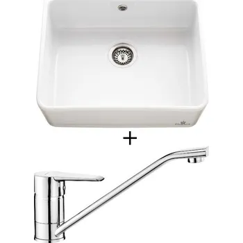 Keramický dřez Keramický dřez SET Chambord Farmhouse 595 keramika bílá + Deante CORIO BFC 060M chrom