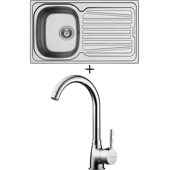 Nerezový dřez Nerezový dřez SET Pyramis SPARTA (86x50) 1B 1D nerez + Pyramis BELLO chrom