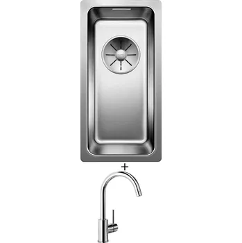 Dřez pod desku SET Blanco ANDANO 180-U nerez hedvábný lesk 522952 + Blanco MIDA chrom 517742