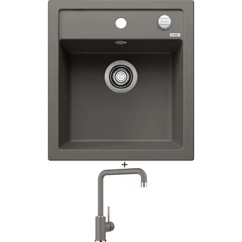 Kuchyňský dřez Granitový dřez SET Blanco DALAGO 45 šedá vulkán s excentrem 527242 + Blanco MILI šedá vulkán 527460