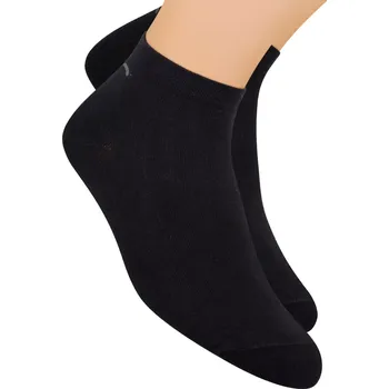 Chlapecké spodní prádlo Chlapecké kotníkové ponožky sportovní jednobarevné 054/101 STEVEN Barva/Velikost: černá / 38/40