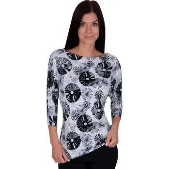 Dámská halenka Dámská vzorovaná halenka Momo HTX010 Babell Barva/Velikost: šedá světlá / L/XL