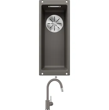 Granitový dřez Dřez pod desku SET Blanco SUBLINE 160-U šedá vulkán 526799 + Blanco MIDA-S šedá vulkán 526967