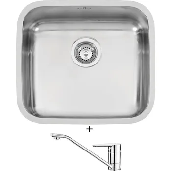 Kuchyňský dřez Nerezový dřez SET Sinks LAGUNA 490 nerez leštěný + Deante CORIO BFC 060M chrom