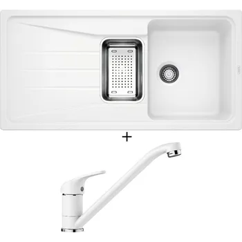 Granitový dřez Granitový dřez SET Blanco SONA 6 S bílá + nerezová miska + Blanco DARAS bílá 517724