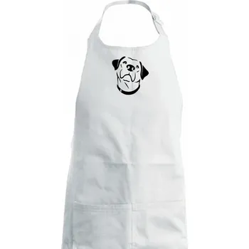 Kuchyňská zástěra Labrador obrys - Dámská zástěra na vaření - Univerzální velikost ( Bílá )