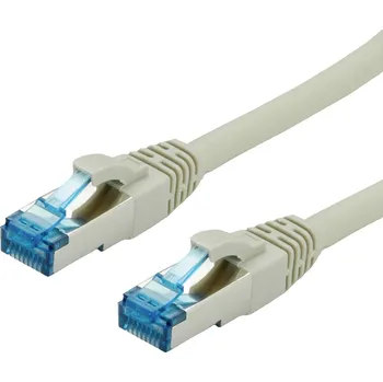 Datový kabel Value 21.99.1990 RJ45 síťové kabely, propojovací kabely CAT 6A S/FTP 1.00 m šedá dvoužilový stíněný, bez halogenů, samozhášecí 1 ks