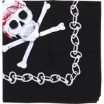 FOSTEX Šátek LEBKY a ŘETĚZ bavlněný ČERNÝ