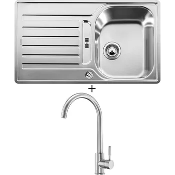 Nerezový dřez Nerezový dřez SET Blanco LANTOS 45 S-IF nerez kartáčovaný s excentrem 519717 + Deante LIMA BBM F62M nerez