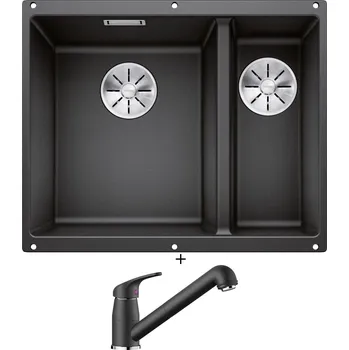 Granitový dřez Dřez pod desku SET Blanco SUBLINE 340/160 U antracit 523548 + Blanco DARAS-S antracit 517732