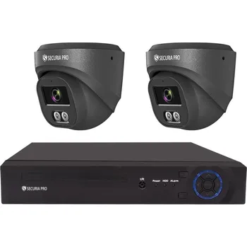 Kompletní kamerový systém Securia Pro IP kamerový systém NVR2CHV4S-B DOME smart, černý, kov Pevný disk: 2TB