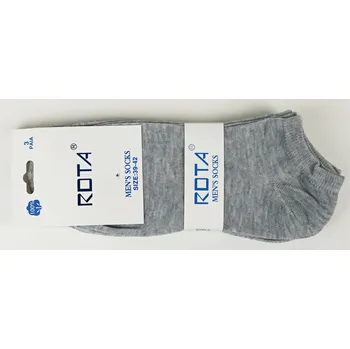 Pánské ponožky ROTA Pánské bavlněné kotníkové ponožky šedé 3 páry Velikost: 39 - 42