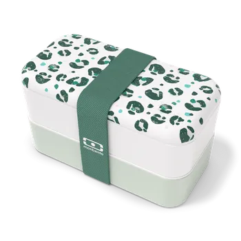 Svačinový box Svačinový bento box MonBento Original Green Leopard | zelená