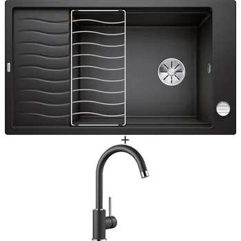 Granitový dřez Granitový dřez SET Blanco ELON XL 8 S antracit + excentrické ovládání + Blanco MIDA antracit 519415