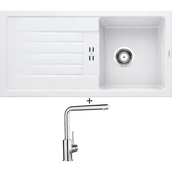 Granitový dřez Granitový dřez SET BLANCO FAVUM 45 S bílá 524229 + Blanco MILA chrom 519414