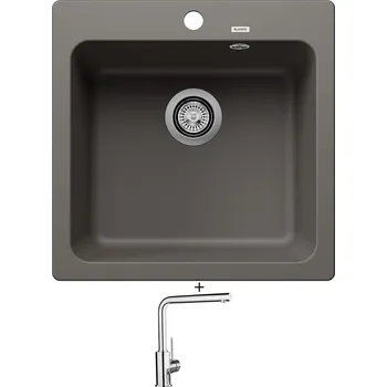 Granitový dřez Granitový dřez SET Blanco NAYA 5 šedá vulkán 527310 + Blanco MILA chrom 519414