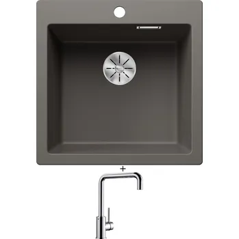 Granitový dřez Granitový dřez SET Blanco PLEON 5 šedá vulkán 527318 + Blanco MILI chrom 519413