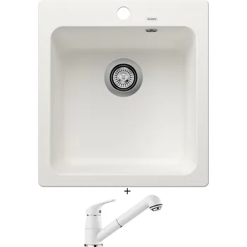 Kuchyňský dřez Granitový dřez SET Blanco NAYA 45 bílá 526574 + Blanco DARAS-S bílá 517735