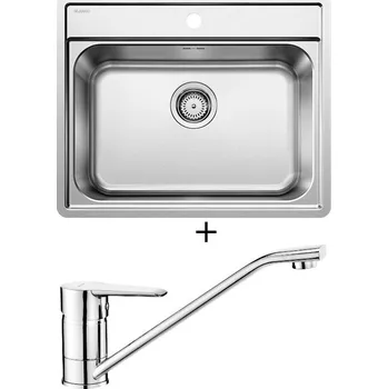 Nerezový dřez Nerezový dřez SET Blanco LEMIS 6-IF nerez kartáčovaný 525108 + Deante CORIO BFC 060M chrom