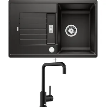 Granitový dřez Granitový dřez SET Blanco ZIA 45 S černá + excentrické ovládání + Blanco MILI černá matná 526665
