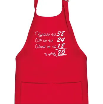 Kuchyňská zástěra Vypadá, cítí se, chová se - 80 let - Dětská zástěra na vaření - Univerzální velikost ( Červená )